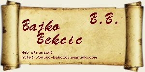 Bajko Bekčić vizit kartica